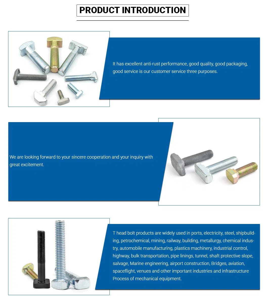 Steel T Slot Scaffold Coupler Track Hammer Head T Type Bolt HDG T Bolt